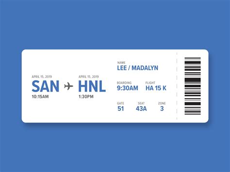 Daily Ui 024 Boarding Pass By Madalyn Lee On Dribbble