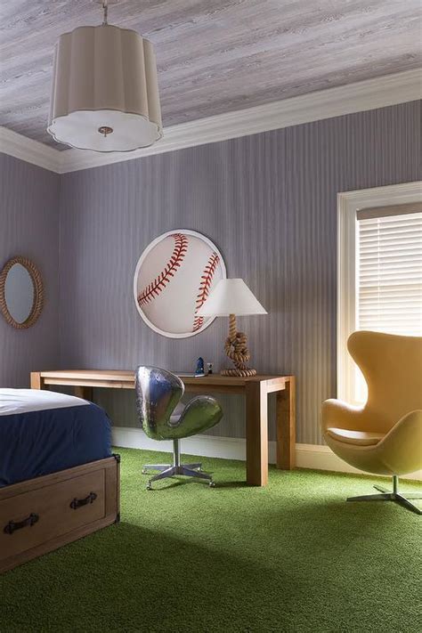 Whether you're training a little leaguer for the big game or decorating your varsity outfielder's bedroom, there's a baseball rug for every sports fan. Baseball Themed Boys Bedroom with Faux Grass Carpet ...