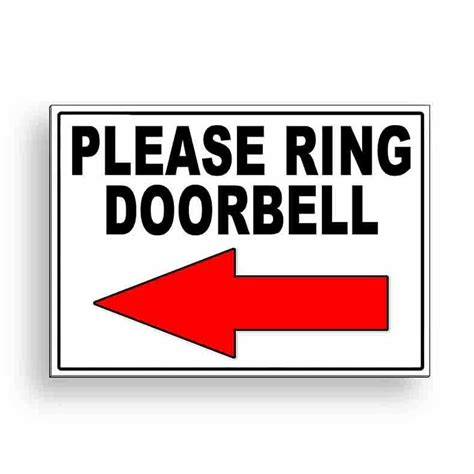 Please Ring Doorbell Arrow Left Sign Decal Delivery Ms096 Magnetic
