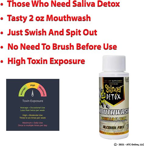Buy Stinger Detox Mouthwash Saliva Kit Same Day Cleansing Oral Mouth Wash To Rid Saliva Of Of