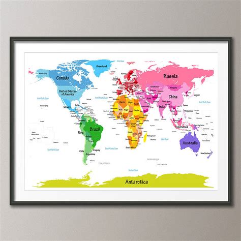 Childs Big Text World Map By Art Pause