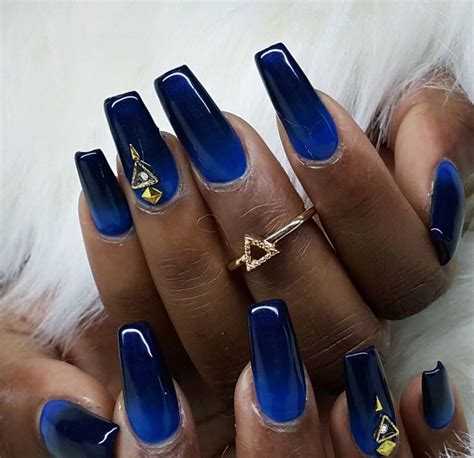 Coffin Dark Blue Ombre Acrylic Nails Bmp Bonkers