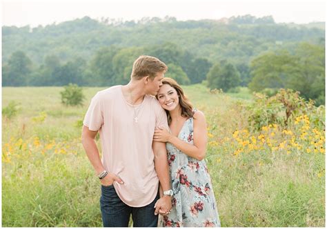 Summer Wildflower Engagement Session At Shaker Village In Harrodsburg Ky Engagement Session