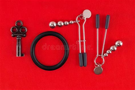 Kinky Bdsm Sex Toys Top View Stock Image Image Of Erotic Cockring 217171289