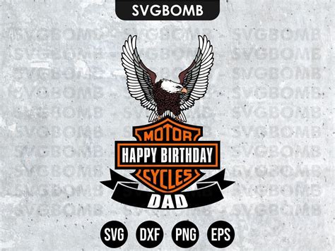 Happy Birthday Dad Harley Davidson Svg Vectorency