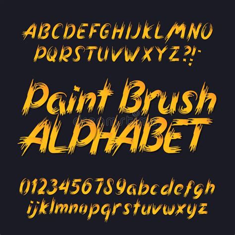 Hand Drawn Calligraphy Brush Stroke Alphabet Uppercase And Lowercase