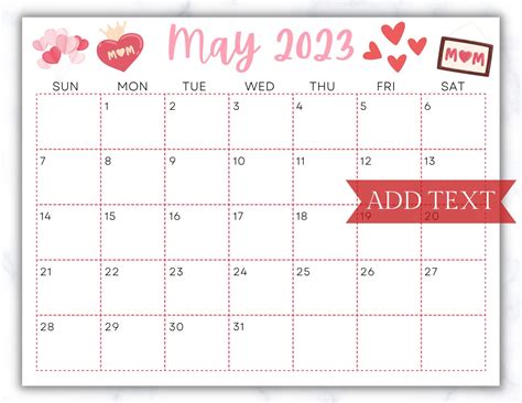 Printable May 2023 Calendar Fillable Calendar 2023 Editable Calendar