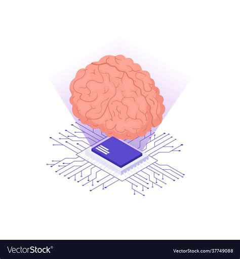 Brain Chip Royalty Free Vector Image Vectorstock