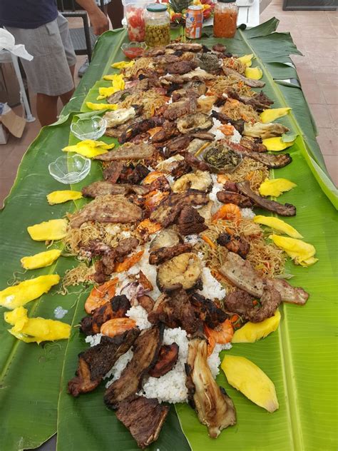 Homemade Boodle Fight Filipino Style Food