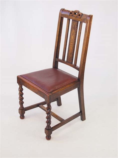 Set 4 Vintage Oak Dining Chairs Circa 1920s