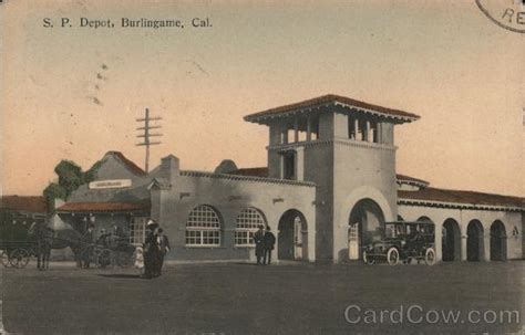 Southern Pacific Depot Burlingame Ca Postcard