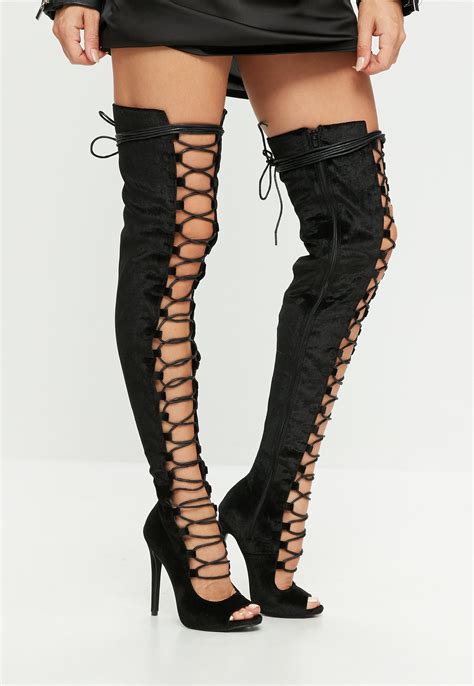 black lace thigh high boots boots ghw
