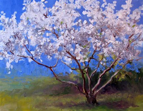 Most species are deciduous shrubs or small trees. Nel's Everyday Painting: Flowering Peach Tree Plein Air - SOLD