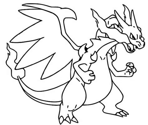 Coloring Page Mega Evolved Pokémon Mega X Charizard 6 6