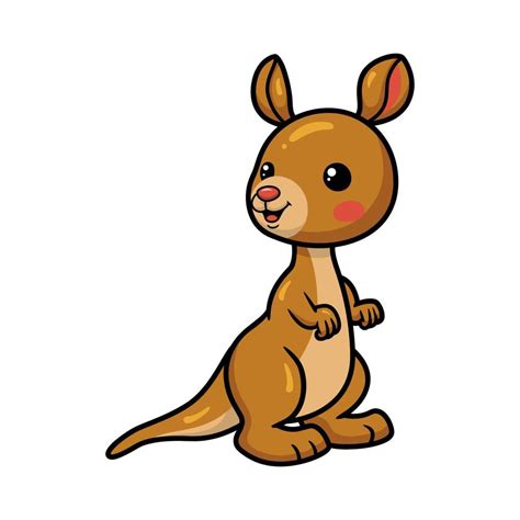 Cute Little Kangaroo Cartoon Standing 12378398 Vector Art At Vecteezy