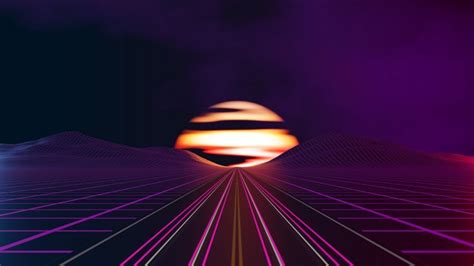 462007 Synthwave Grid Retrowave Retro Style Rare Gallery Hd