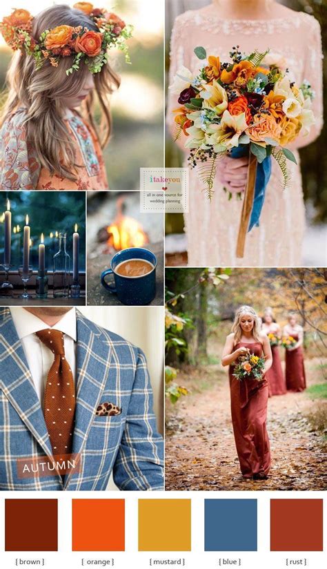 Autumn Colour Schemes Brown Chwv Boho Wedding Colors Bright