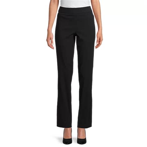 Liz Claiborne Womens Lisa Mid Rise Straight Pull On Pants Jcpenney