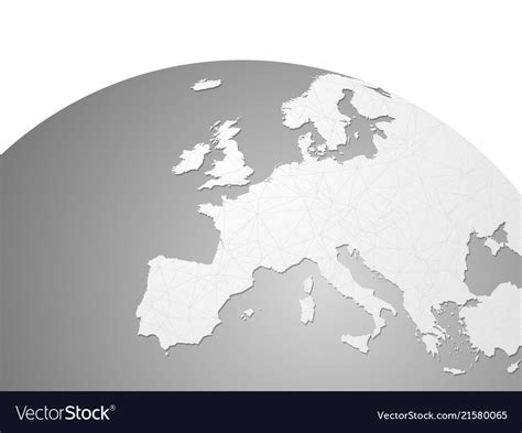 Europe Map On World Globe With Links Royalty Free Vector