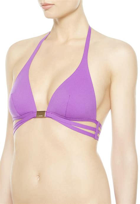 La Perla Triangle Bikini Top In Purple Lyst
