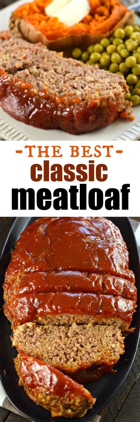 2 pounds of ground meat and a panade made of bread or crackers soaked in milk. The best classic meatloaf recipe is topped with a sweet ...