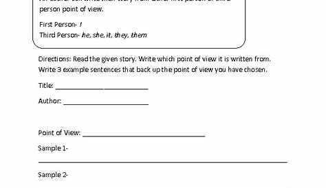 identifying point of view worksheets