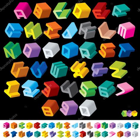 Multicolored 3d Letters — Stock Vector © Pilart 10578442