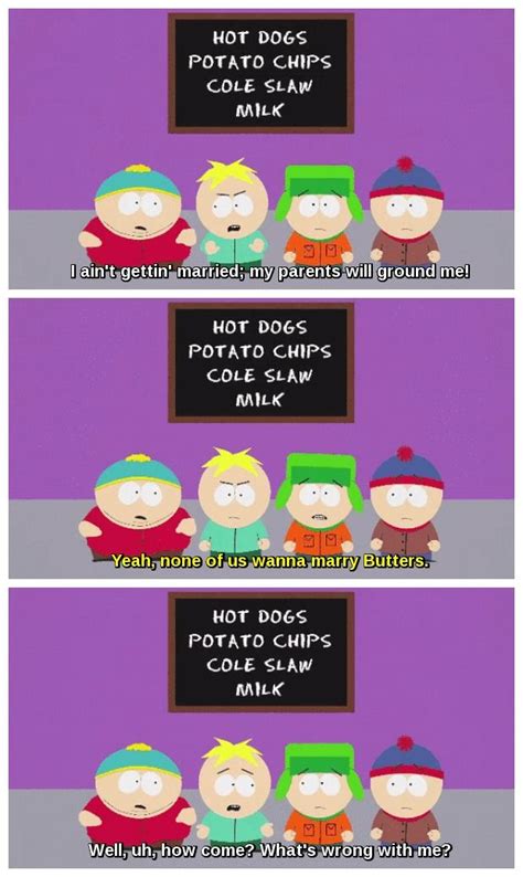 The South Park Characters Are Shown In Three Different Cartoon Styles Each With Their Own Name And