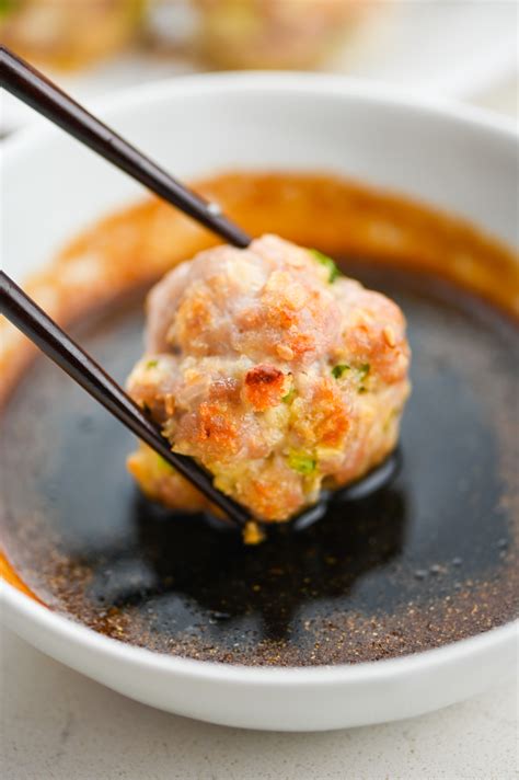 Asian Pork Meatballs With Soy Garlic Dipping Sauce Lifes Ambrosia