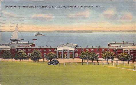 Newport Rhode Island Naval Training Stationlot Of 5 Postcards C1940s