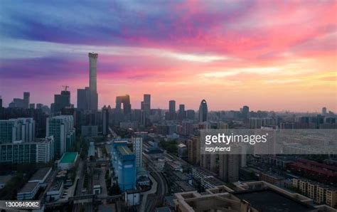 Beijing Skyline Sunset Photos And Premium High Res Pictures Getty Images