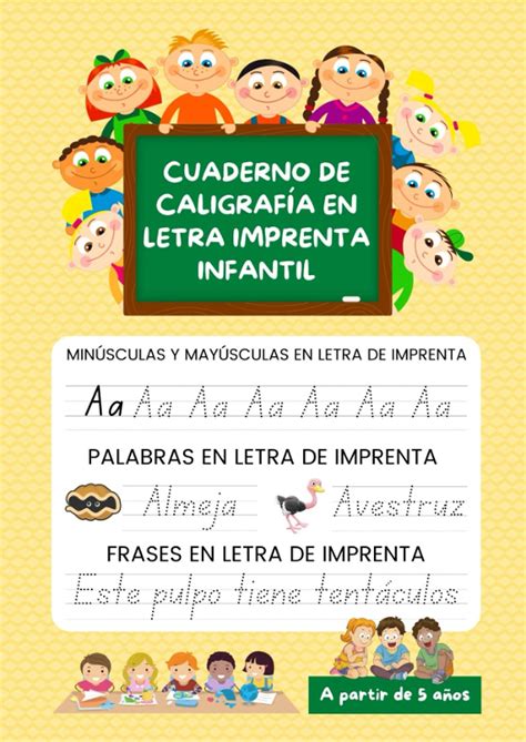 Buy Cuaderno De Caligrafía En Letra Imprenta Infantil Libro De