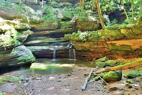 The Waterfall In Old Mans Cave Hocking Hills Ohio