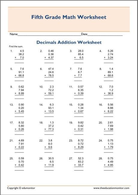 Decimal Addition Rocket Math - EduMonitor
