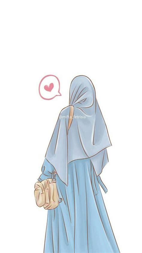 Gambar Wanita Berhijab Hijab Cartoon Anime Muslimah Girl Cartoon