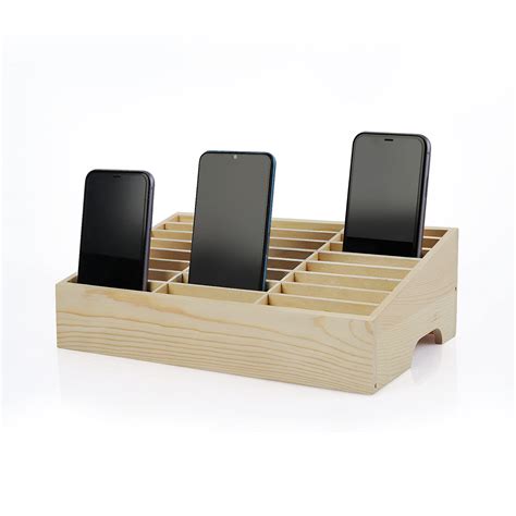Buy Ozzptuu 24 Grid Wooden Cell Phone Holder Desktop Organizer Storage
