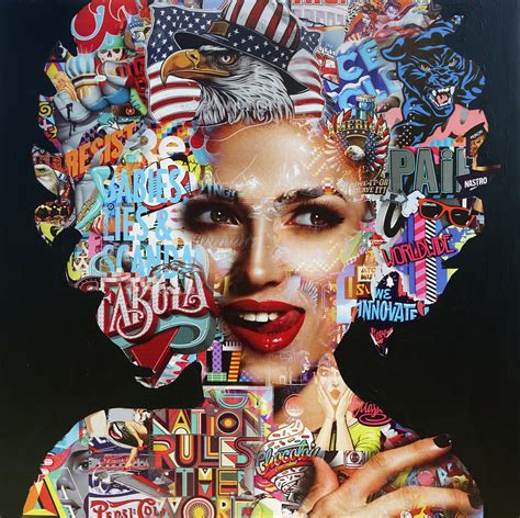 Pop Art Face 21 By Wojtek Babski 2023 Painting Acrylic Collage On
