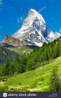 Matterhorn Mountain Peak Swiss Alps Switzerland Stock