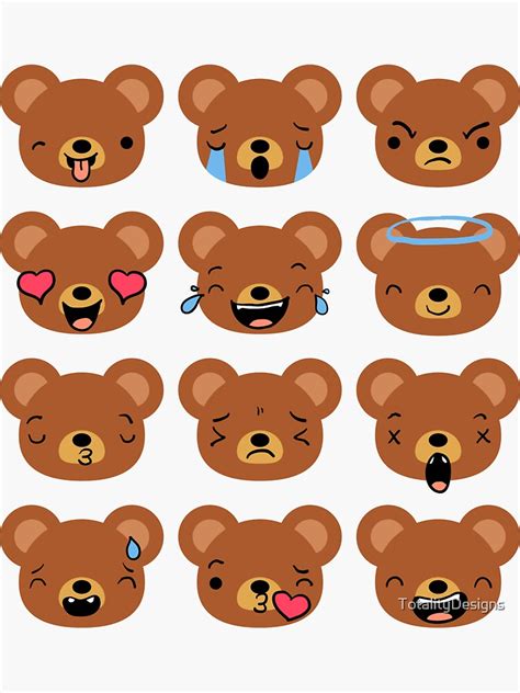 Bear Emojis Emoticons Nette Gesichter Sticker Von Totalitydesigns