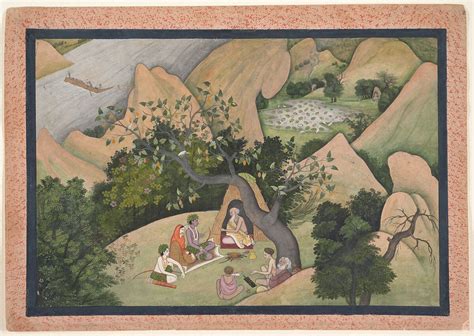 Rama Sita And Lakshmana At The Hermitage Of Bharadvaja Illustrated