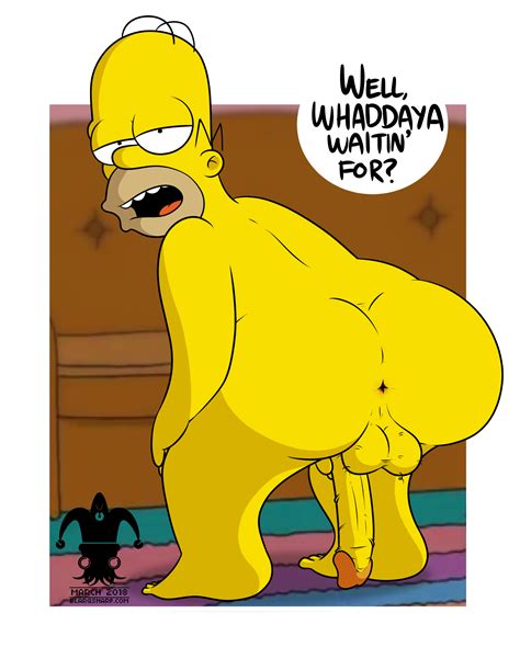 Rule 34 Balls Dad Dilf Father Gay Homer Simpson Looking At Viewer Naked Penis The Simpsons