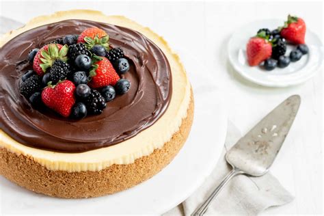 New York Cheesecake With Chocolate Ganache Topping Savor Recipes