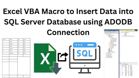 Excel Vba Macro To Insert Data Into Sql Server Database Using Adodb