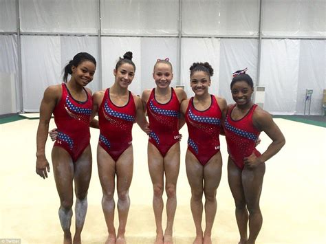 Team Usa Gymnasts Make Their First Appearance In Rio Female Gymnast Gymnastics Girls Team