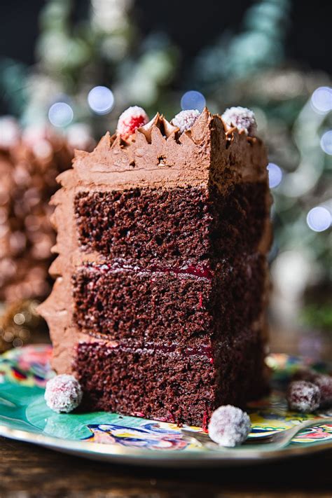 Christmas Chocolate Cake With Cranberries Vikalinka