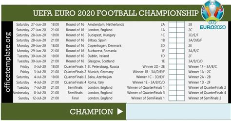 Among 51 matches, espn network will televise a total of 46 matches (39 through espn and 7 through espn2). Euro 2020 Fixtures and Match Scoresheet | Office Templates