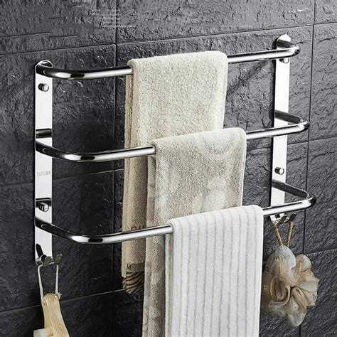 Three Layer Towel Hanger Brief Space Stainless Steel Bathroom Towel