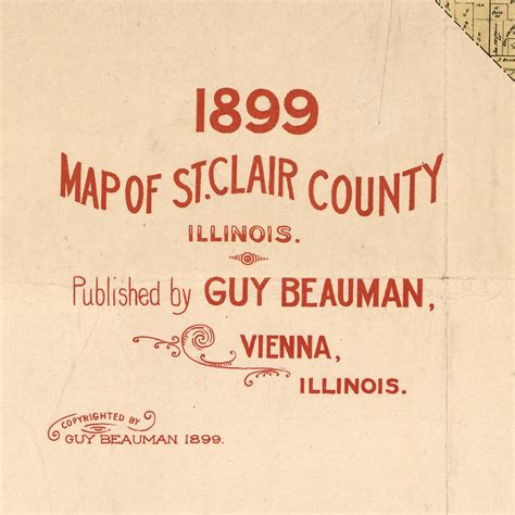Saint Clair County Illinois 1899 Old Wall Map Reprint With - Etsy