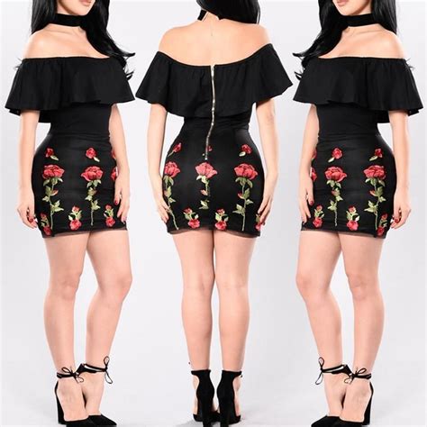 Off Shoulder Ruffled Floral Bodycon Dress Trendy Outfits Summer Outfits Bodycon Floral Dress