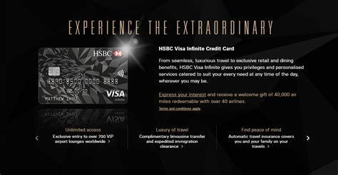 Read about the details of all the cards and apply for the best hsbc credit cards. HSBC increases welcome offer for Visa Infinite card to 40,000 miles | The MileLion